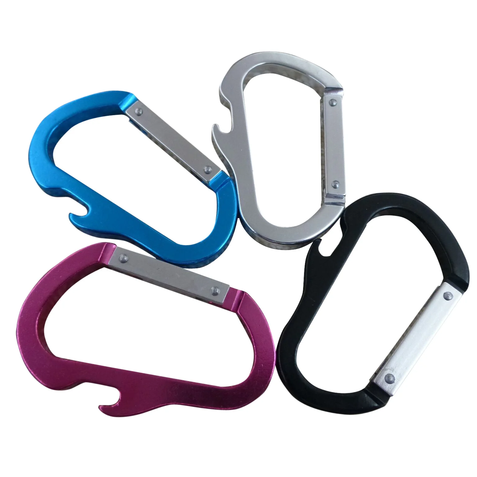 Customized Everest new D Shape Multifunction Aluminum Carabiner with Bottle Opener chain hook for camping hiking
