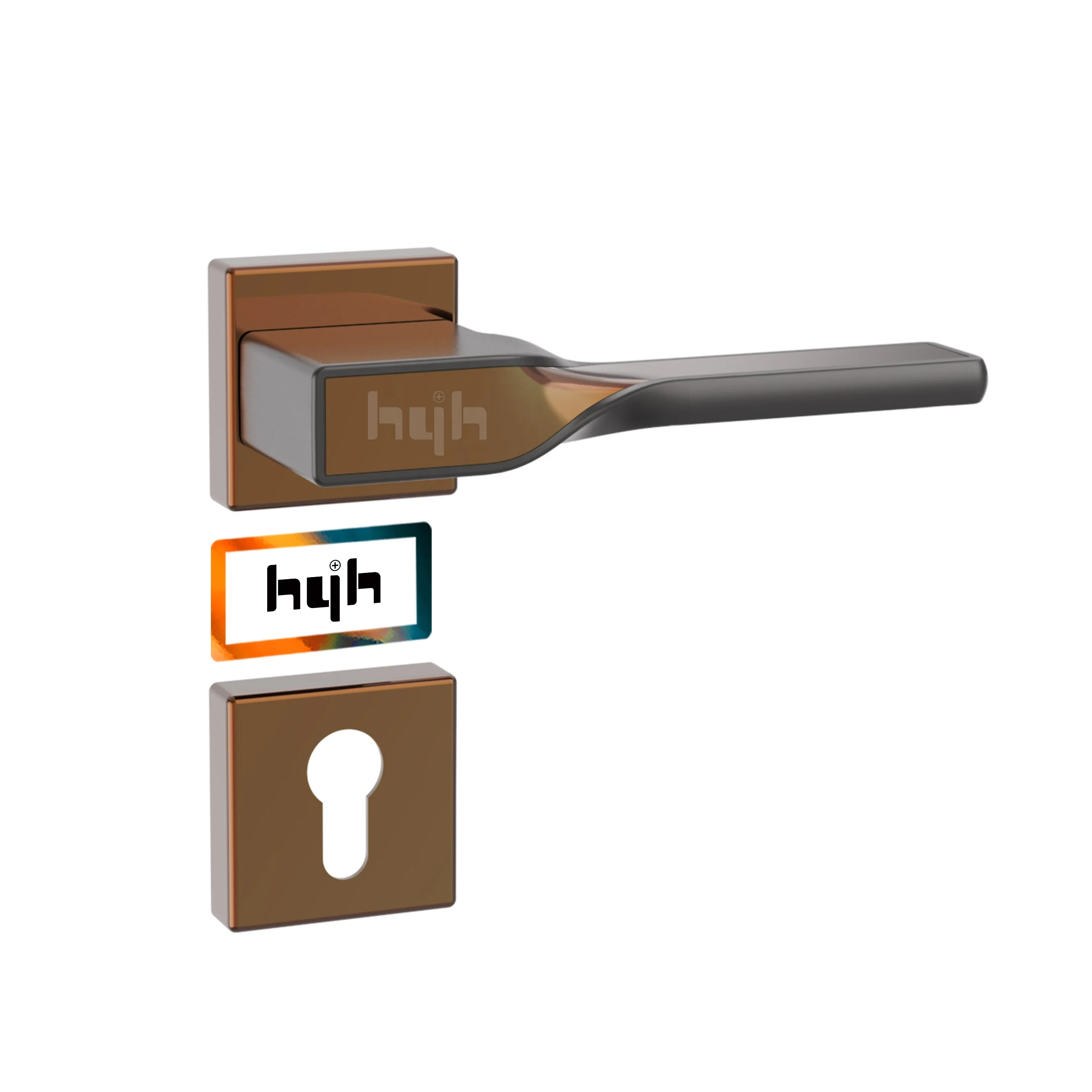 Guangdong-hyh hardware Zinc Alloy Good Polishing Zamak Privacy Door Handle Lock With Rosette From China hyh