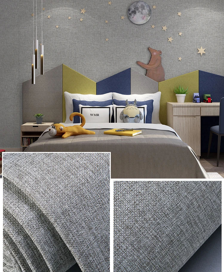 China suppliers high quality wall cloth textile wallpaper self adhesive fabric textile wall panel