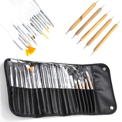 1 bag nail Brushes set 20Pcs Packing Dotting Painting Pen brush Drawing Polish Gel Brush Nail Art Tool Kit