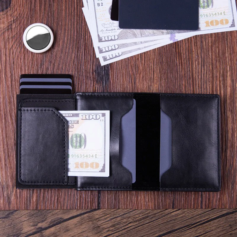 Wholesalers fashion mens RFID protection spring wallet genuine leather Wallet