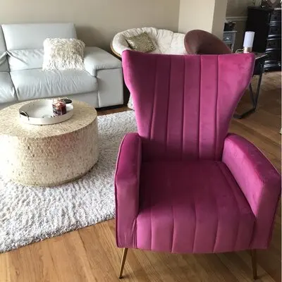 Hot yellow accent chairs modern designer  furniture tufted wingback Chair luxury hotel chair