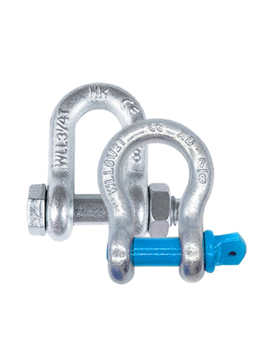 Lifting chain with shackle clasp at both ends of tow chain truck lifting iron pipe lifting steel stone manganese steel chain