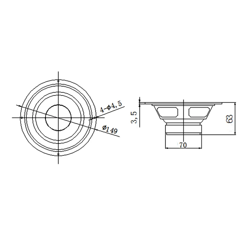 Full range speaker driver 5.5 inch 8 ohm 50W Multimedia external magnetic speaker driver