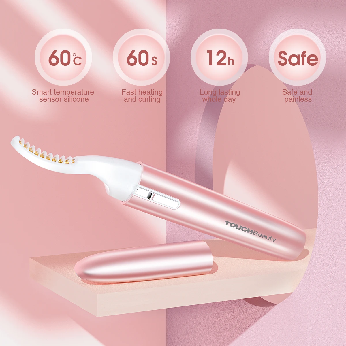 TOUCHBeauty Customized Cheap Eyelash Curler Electric Heated Eyelash Curler Eyelash Comb Curling System For Home Beauty