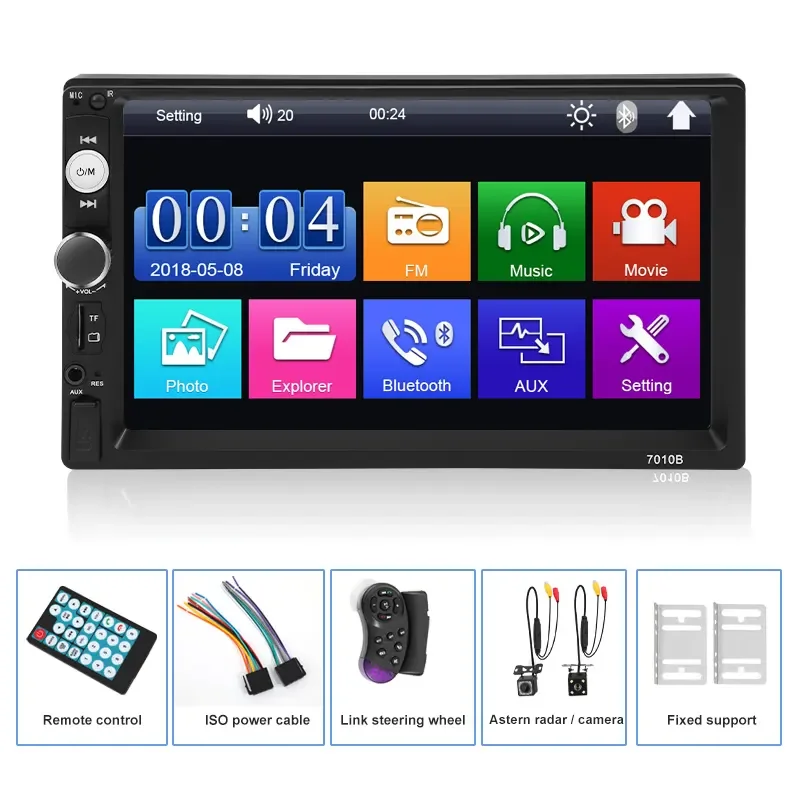 7Inch 2Din Car Radio HD LCD Touch Screen 7023B MP5 Video Player Audio BT Touch Control With Car Video Accessories