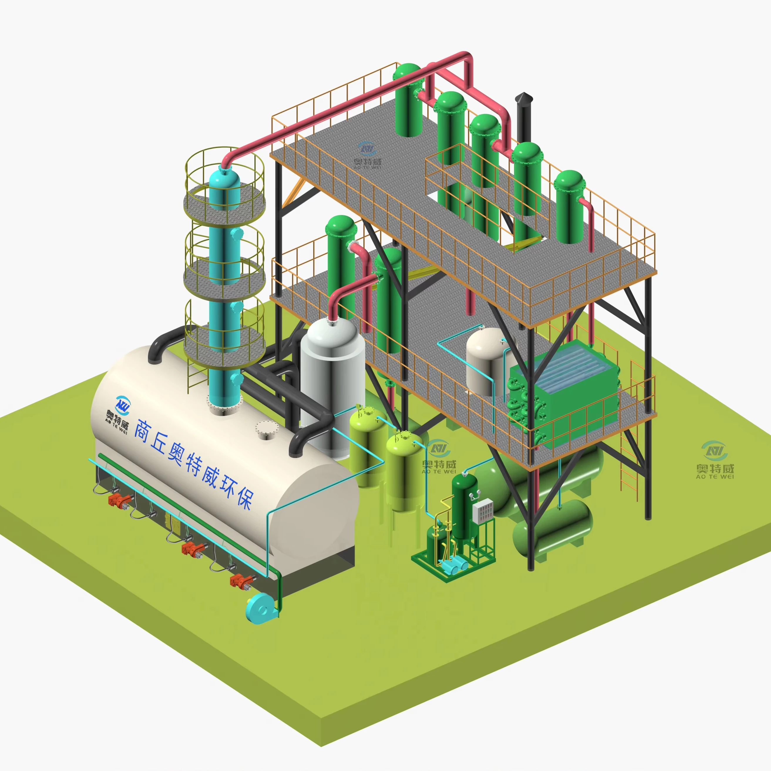Waste Oil Distillation Plant Used Plastic Oil with low cost pyrolysis oil to diesel With Smell Removing Chemical Deodorization