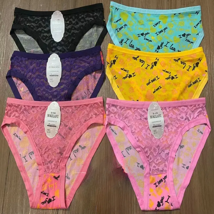 0.3 Dollar Model XMK004 Panties Wholesale Cute Students Girls Thong Sexy Bikini Lace Thong With All Colors