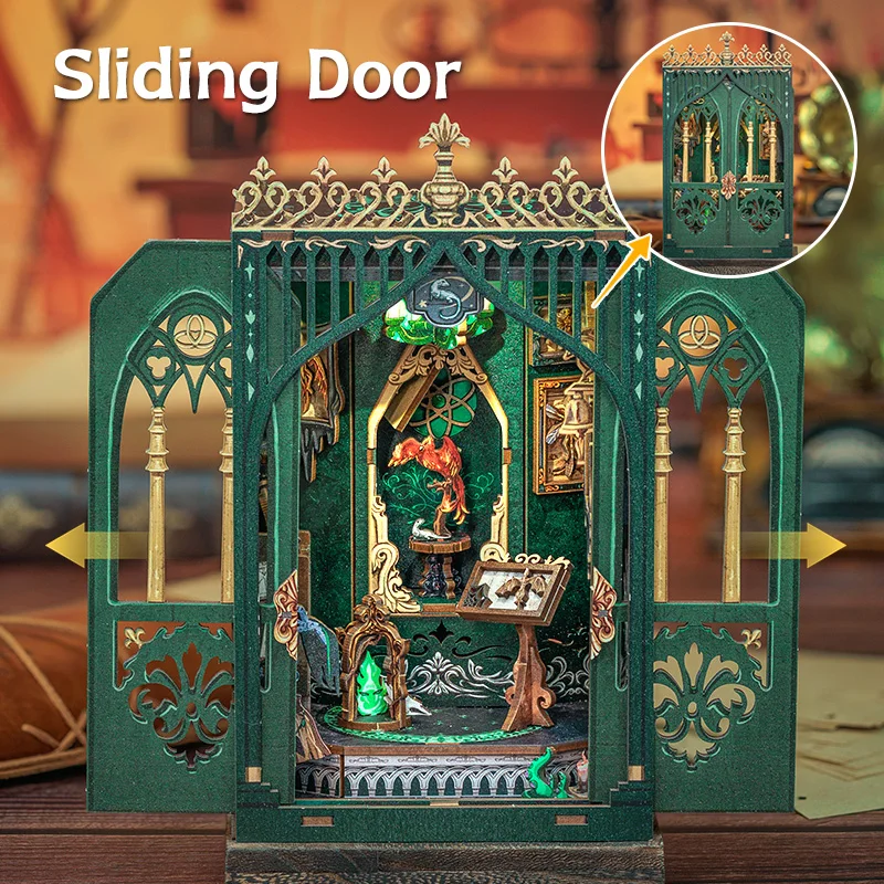 CuteBee DIY Dollhouse Collectibles Darkness Herbarium Miniature Dollhouse Wooden Jigsaw Puzzles Book Nook as Christmas Gift