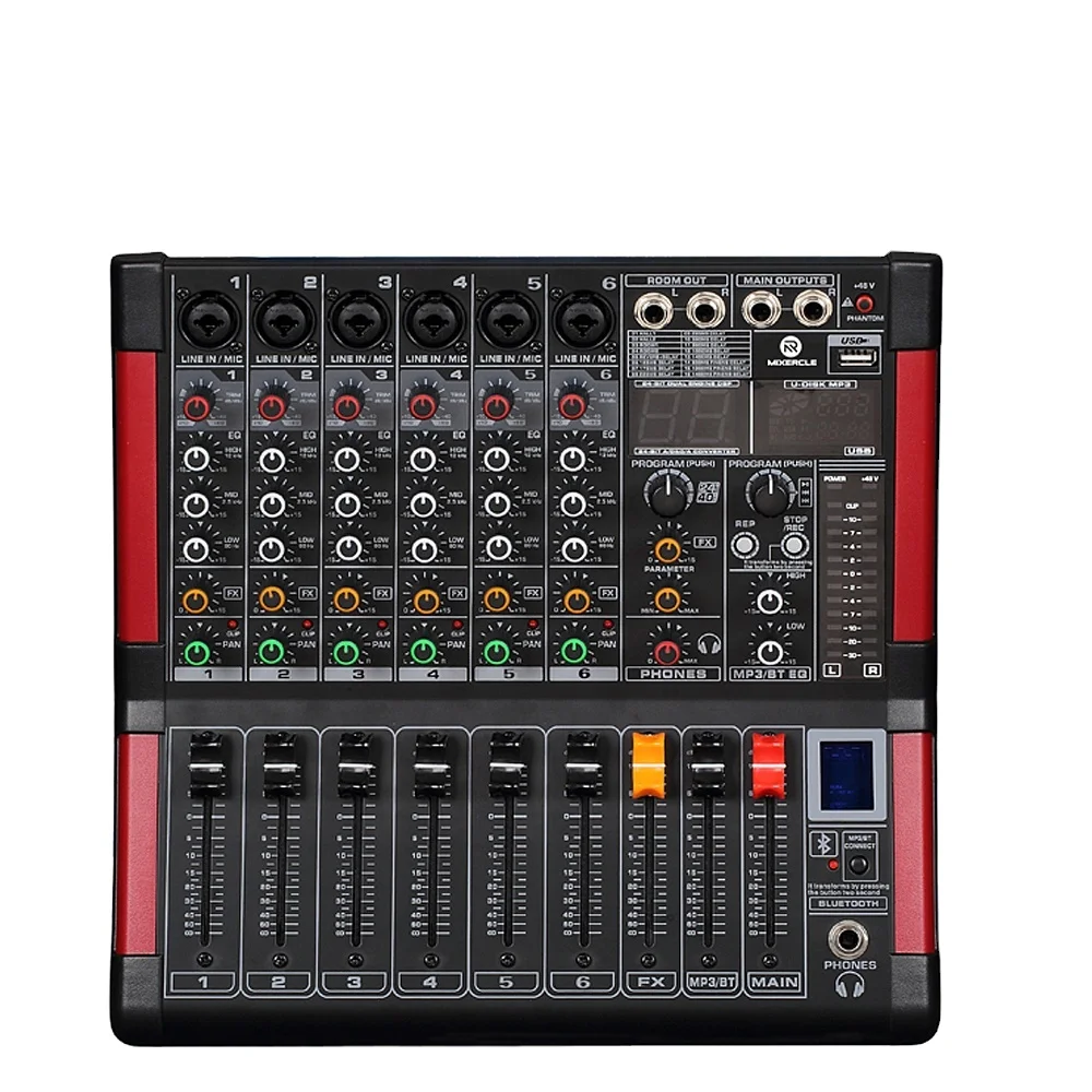 2021 New Design Mini Mixer 16 DSP, Professional Slim Audio Mixer
