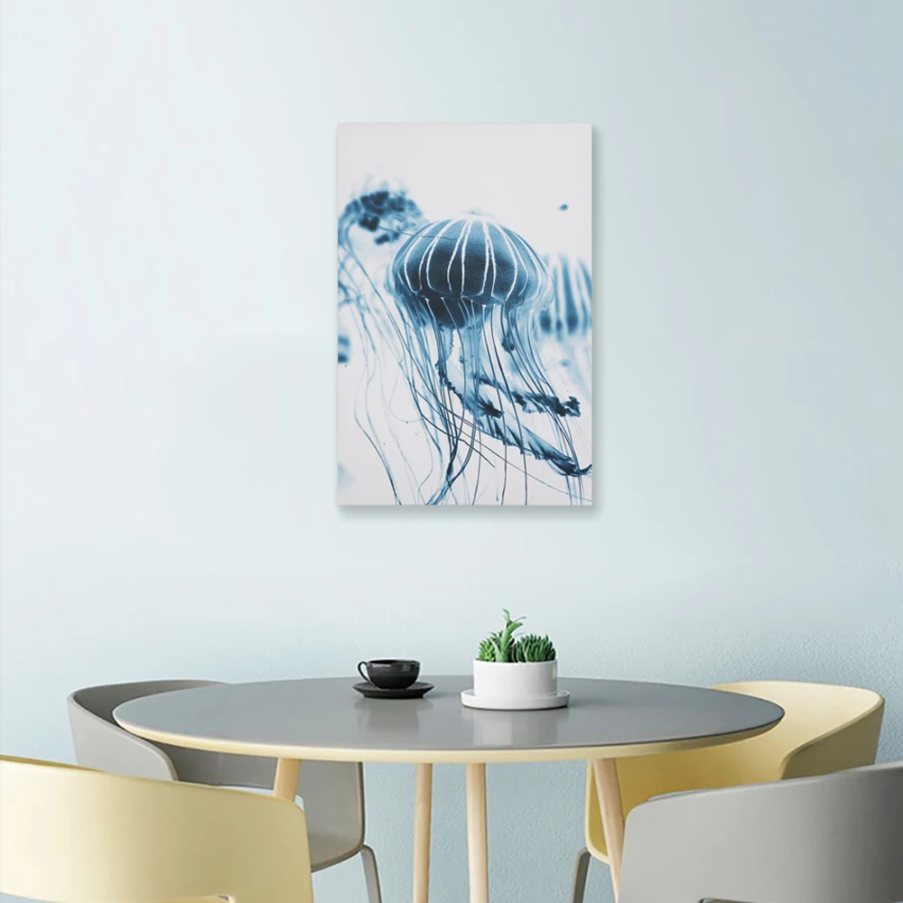 Modern Blue Animal Canvas Printing Art Digital Painting Wall Art Home Decoration Framed and Stretched Living Room Decoration