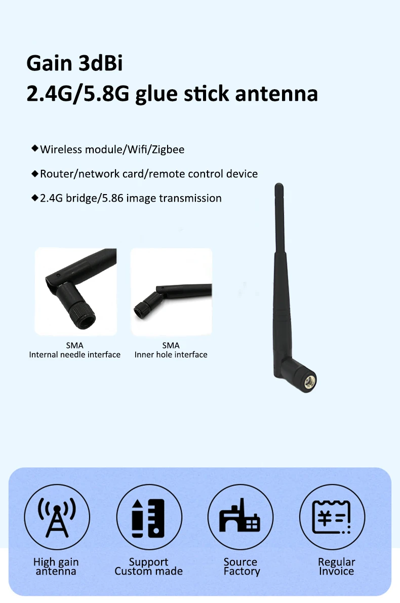 Hot sale Waterproof 3dbi 2.4ghz 5ghz High Gain Dual Band Outdoor Rubber Long Range Wifi Outdoor Antenna Wifi Antenna