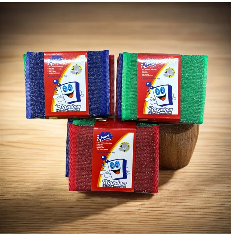 Strong stain removal stainless steel scourer for dish washing stainless steel sponge for kitchen cleaning