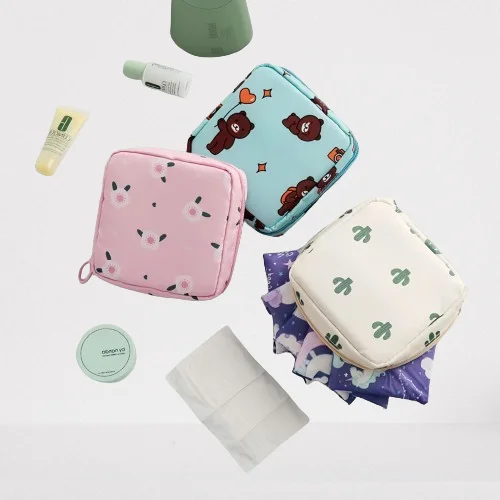 Travel Toiletry Wholesale Waterproof Portable  Organizer Sanitary Storage Bag Women Tampon Napkins Pad Pouch