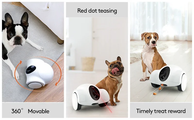 Dog Food Dispenser Smart Pet Feeder with 1080P HD Pet Camera for Dog Cat Full House Mobile Audio wifi Smart Interactive Pet Toys