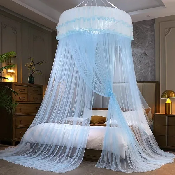 Princes style Long Lasting High Quality Affordable Elegant Lace Round Circular Anti-mosquito Bed Net Canopy for Africa