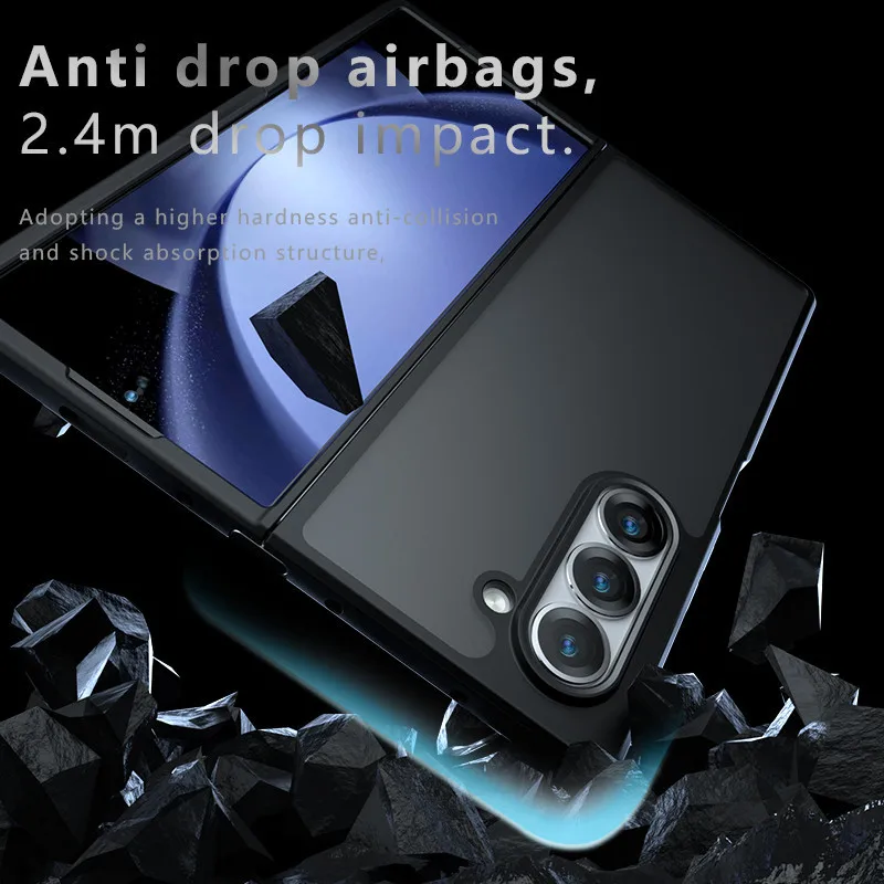 For Samsung Galaxy Z Fold 6 5 4 Matte Case Skin Feeling Matte Soft Silicone Folding Hinge Hard PC + TPU Protective Back Shell