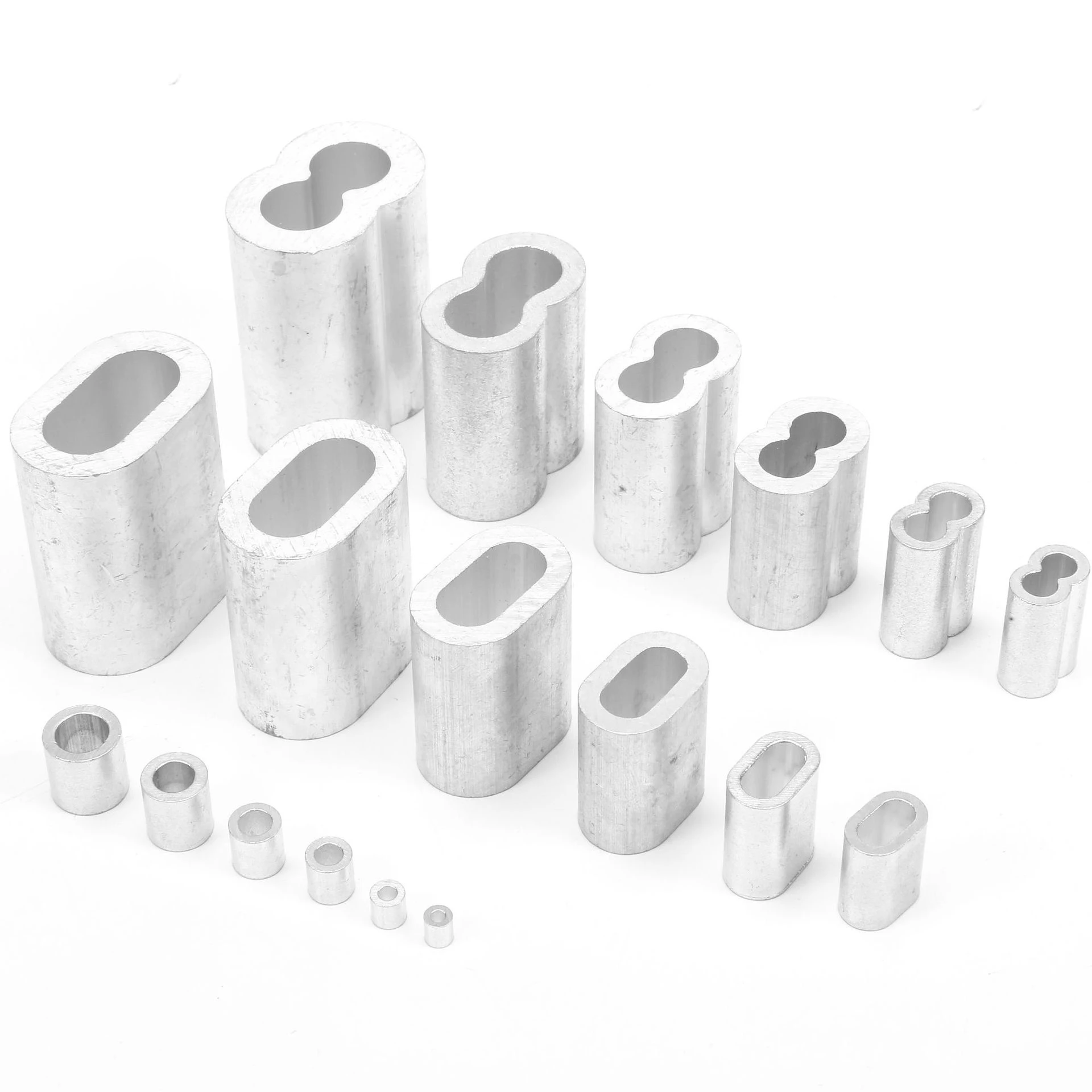 M0.5-M32 Wire Rope Oval Type Cable Crimping Aluminum Sleeve Loop Ferrule