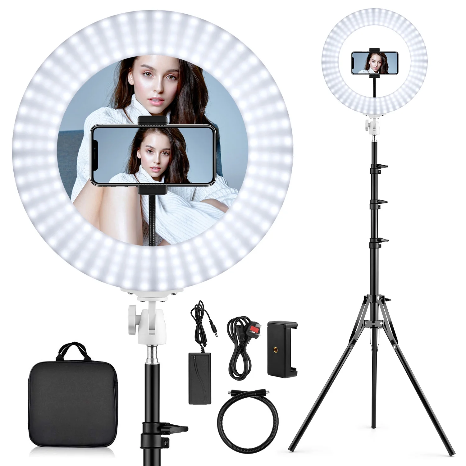Tiktok Video Ring Shaped 360 Degree Rotation 12 Inch Led Ring Light 360  Selfie Camera Ring Light