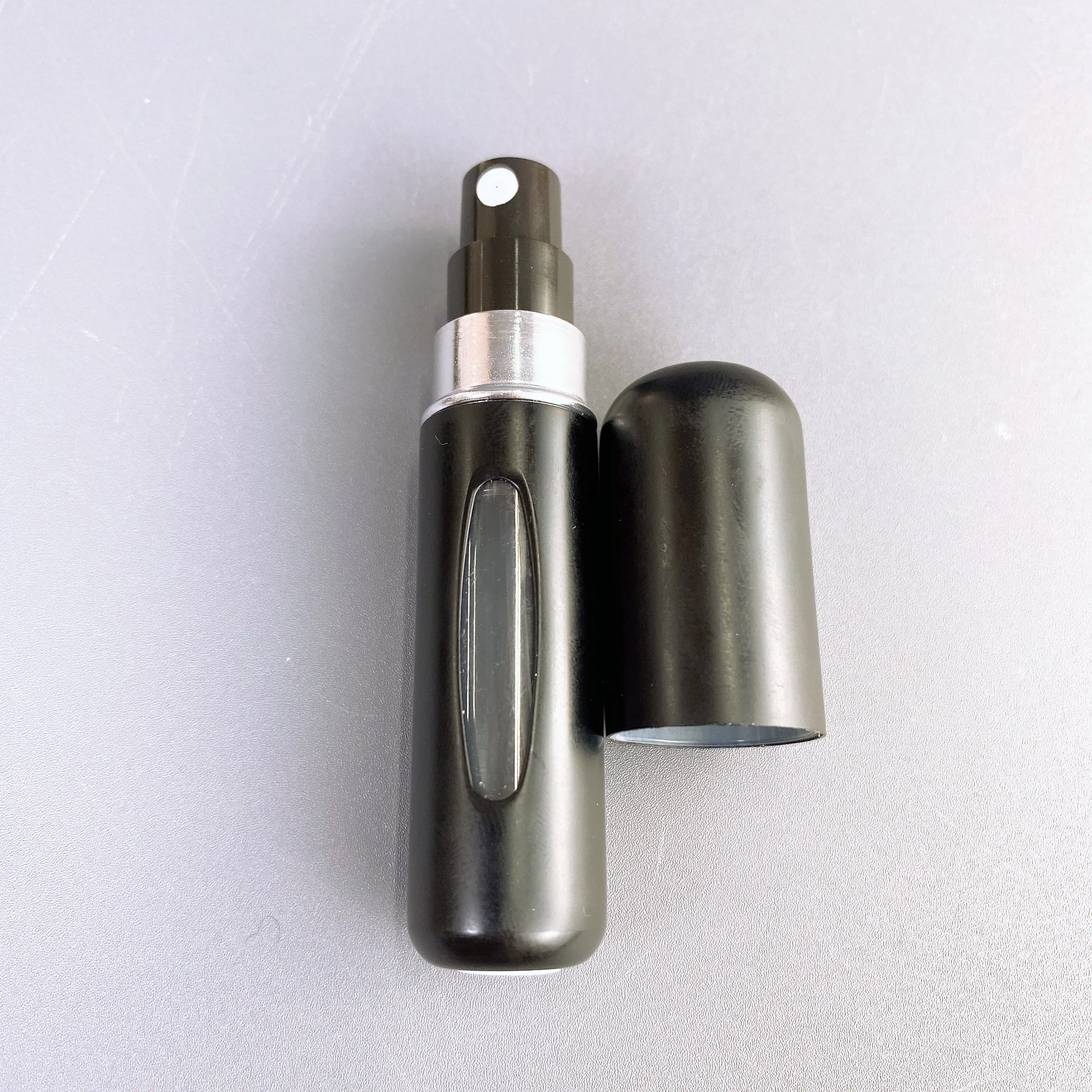 5ml 8ml shiny matte black fine mist spray bottle custom perfume dispenser bottle portable Bottom filling glass bottle