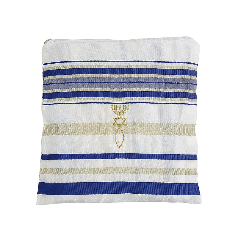 Unisex Kosher Polyester Tallit Prayer Shawl Large Jewish Tallit Prayer Shawl With Bag