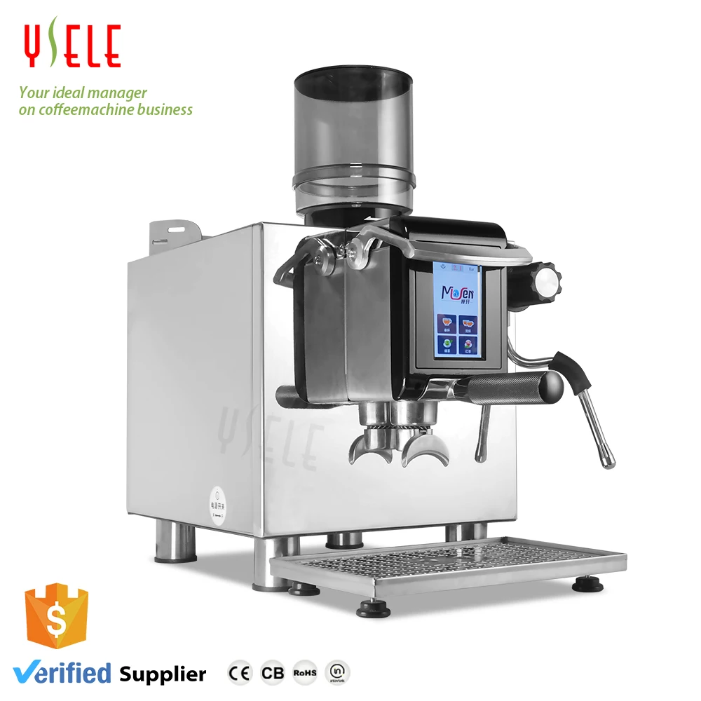 2 Year Warranty Espresso Grade 1 Group Cappuccino Make And Supplies Beans Coffee Machine Commercial With Grinder