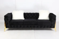 Hot Sale Living Room Funiture Modern Black And White Stainless Steel Frame Sofa