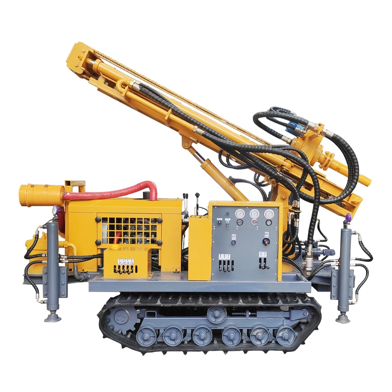 Crawler Wheel Type Diesel Engine Hydraulic Water Well Drilling Rig Machine Use Air Drilling