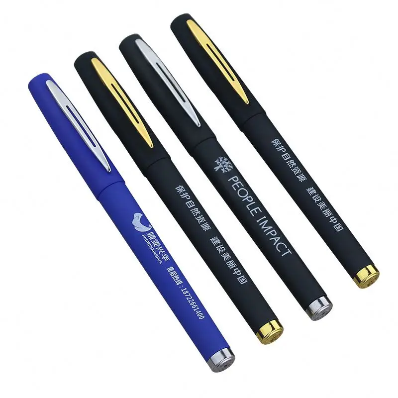 Neutral Pen Custom Stamping Advertising Pen Printing LOGO Gift Black Water Business Metal Gel Ink Pen
