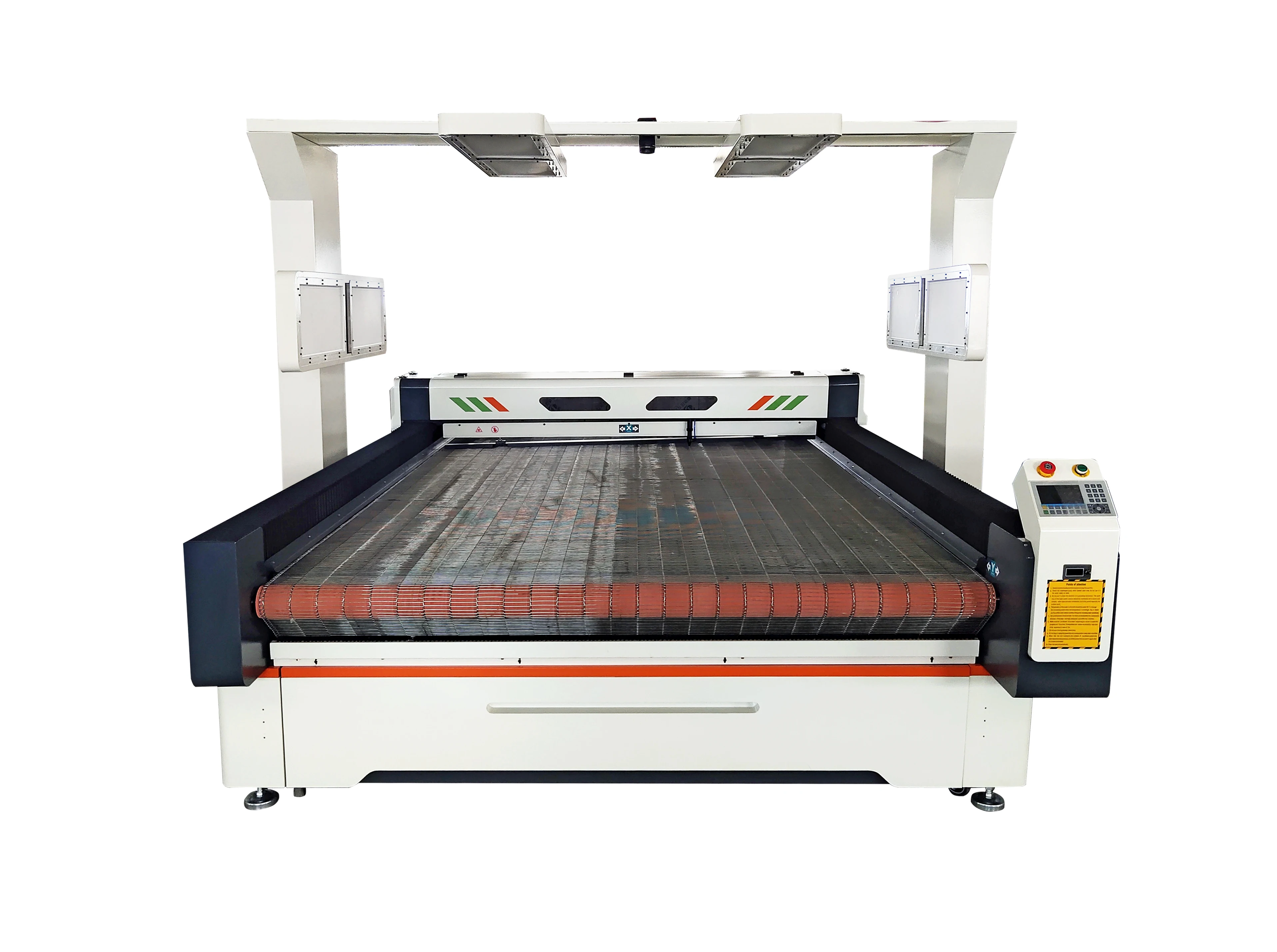 1600*2000mm large scanning size CCD camera conyor table auto feeding cloth fabric laser cutting machine