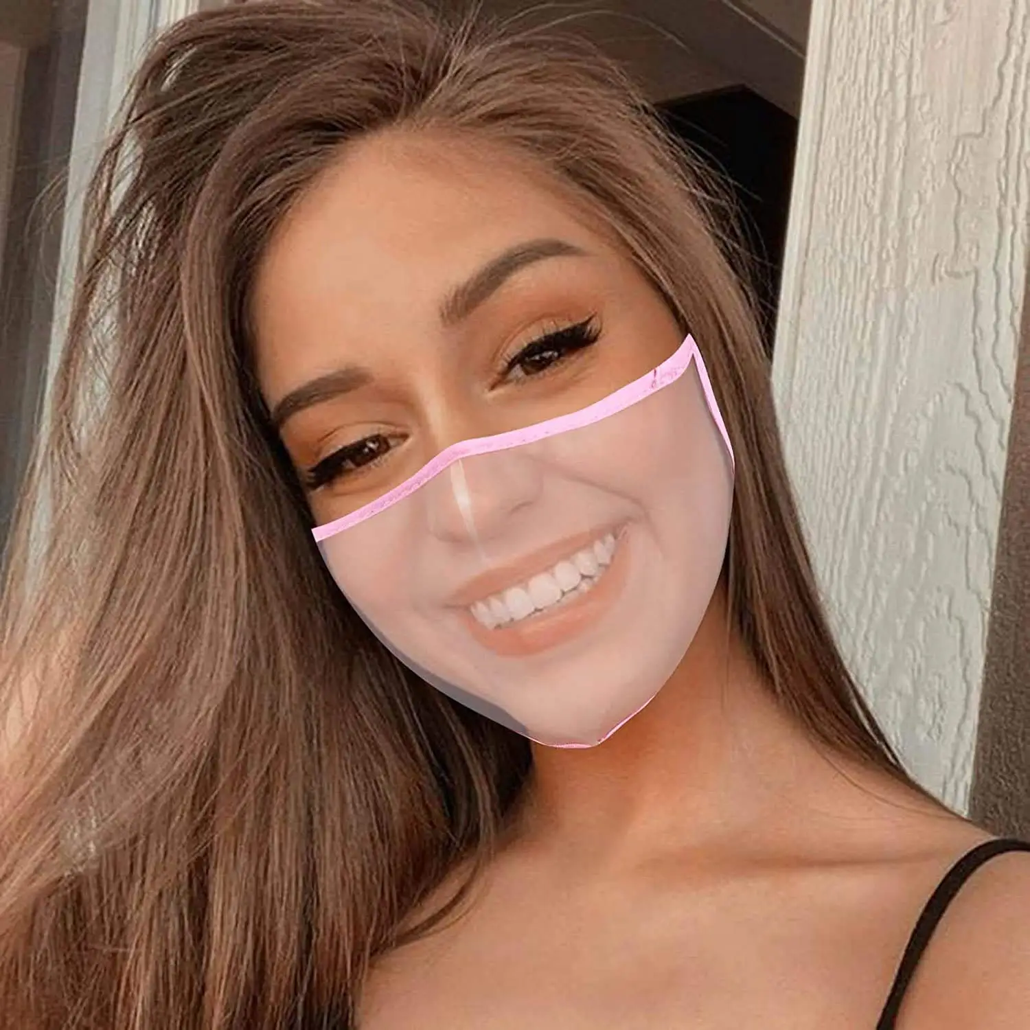 
Amazon Hot Sale Reusable clear mouth facemask transparent deaf mute lip language mask 