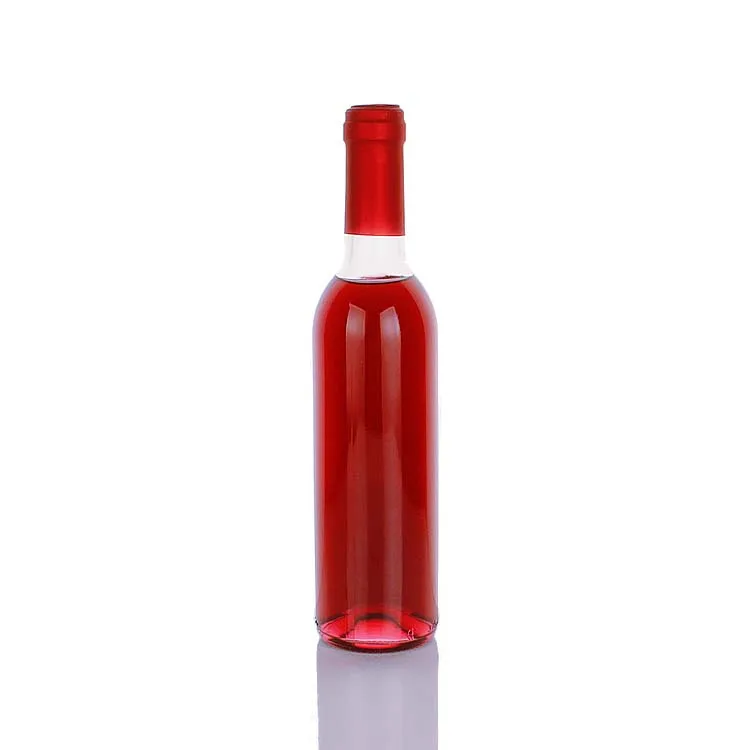 Wholesale glass whiskey vodka bottle with cork stopper 375ml clear wine bottle