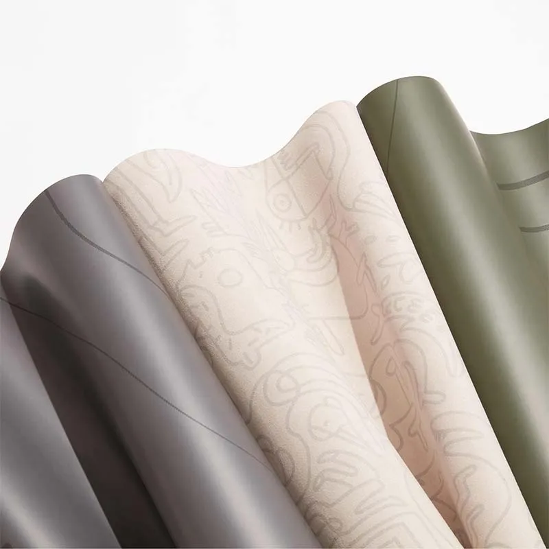 Verchoo Eco-friendly Pilates Floor Workouts Fitness Exercise Premium 6mm Thick Non Slip Gold Print Black PU Yoga Mat