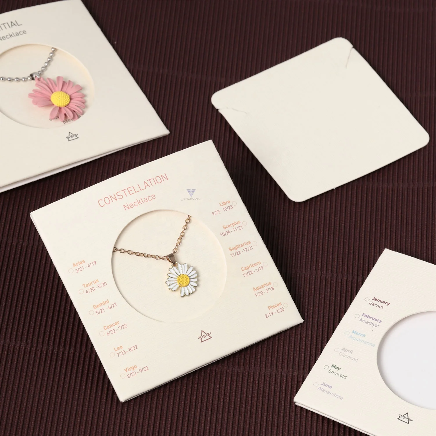 Hot sale Texture Paper bracelet necklace card holder custom logo printed jewelry display cards sleeve