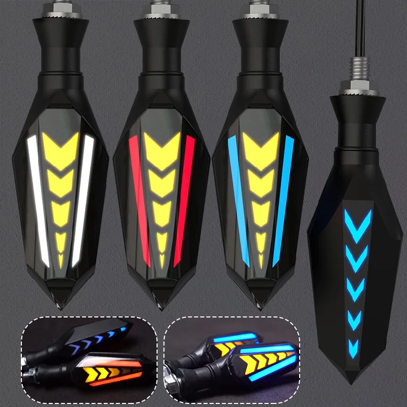 Amber Blue 12V DRL Flowing Flashing Dynamic Sequential Indicators Blinker Motorcycle Led Turn Signals light
