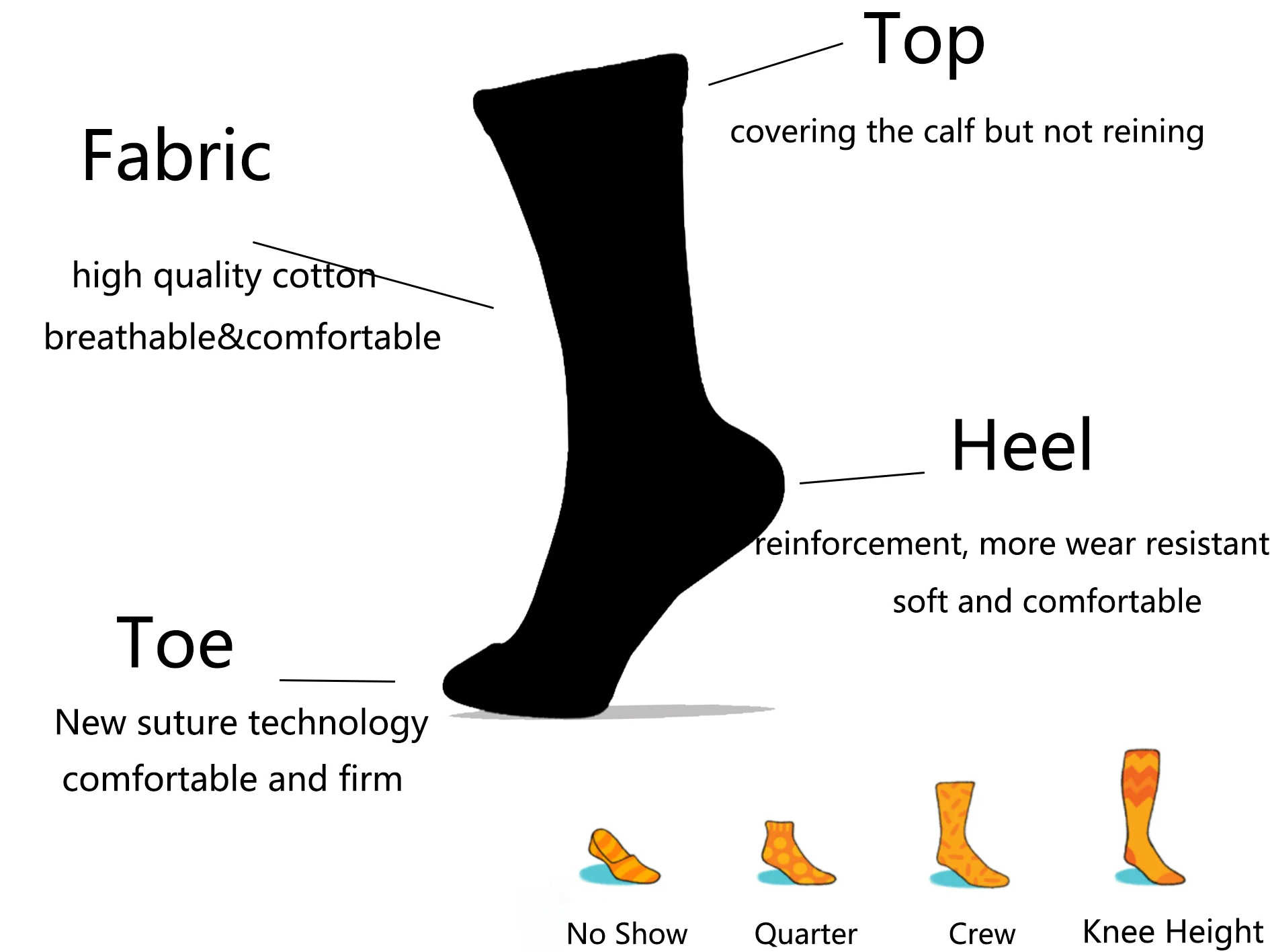 High quality low moq happy socks cotton jacquard crew tube custom design logo sport socks for men and women