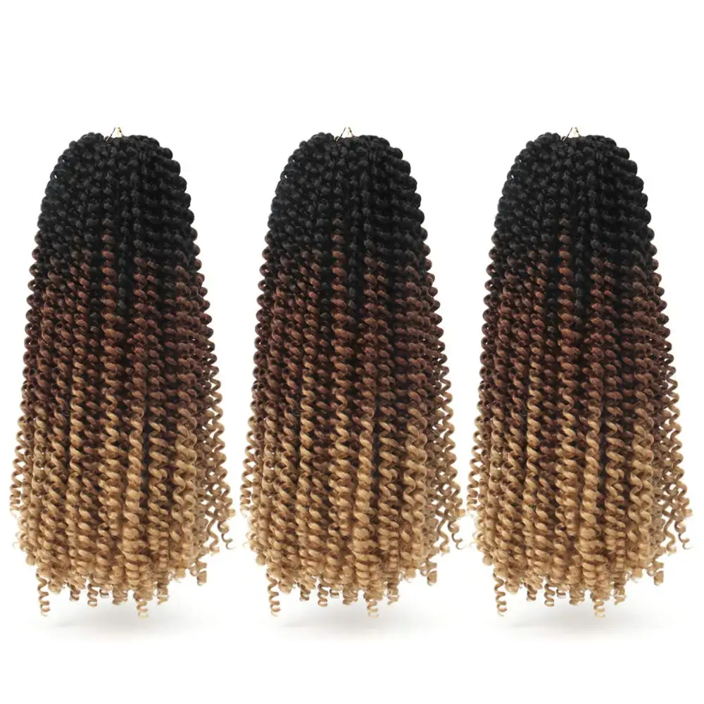 Accepted Customized Wholesale Synthetic Deep Pre Loop Weaving Curly Extension Ombre Braids Crochet Spring Twist Hair
