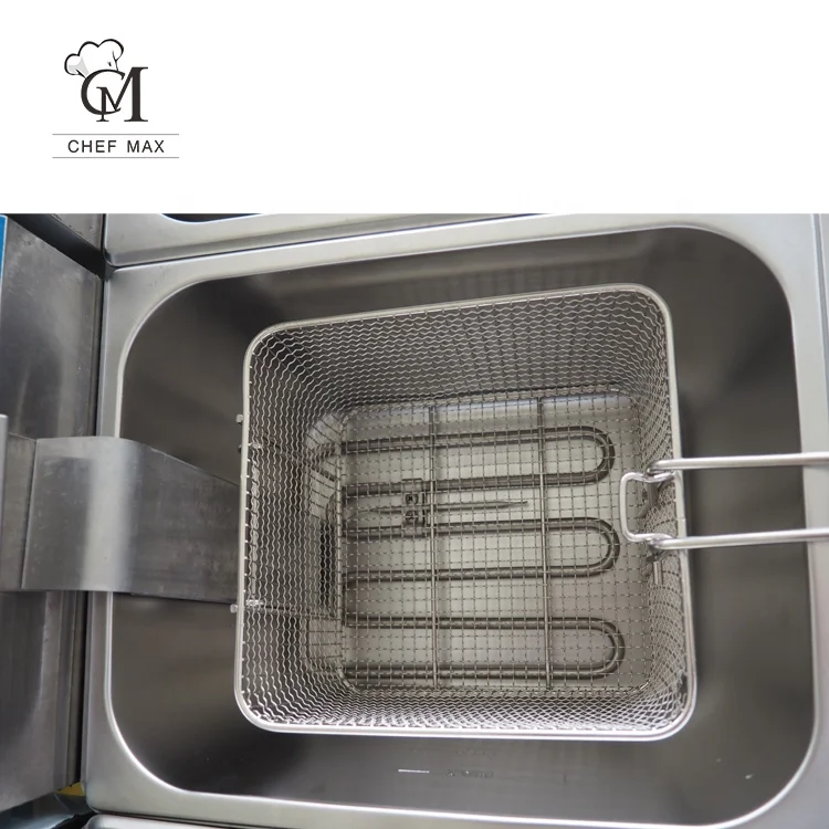 Chefmax Commercial 2.2KW Custom Countertop Double cylinder 2 Basket Electric commercial kitchen chicken deep fryer