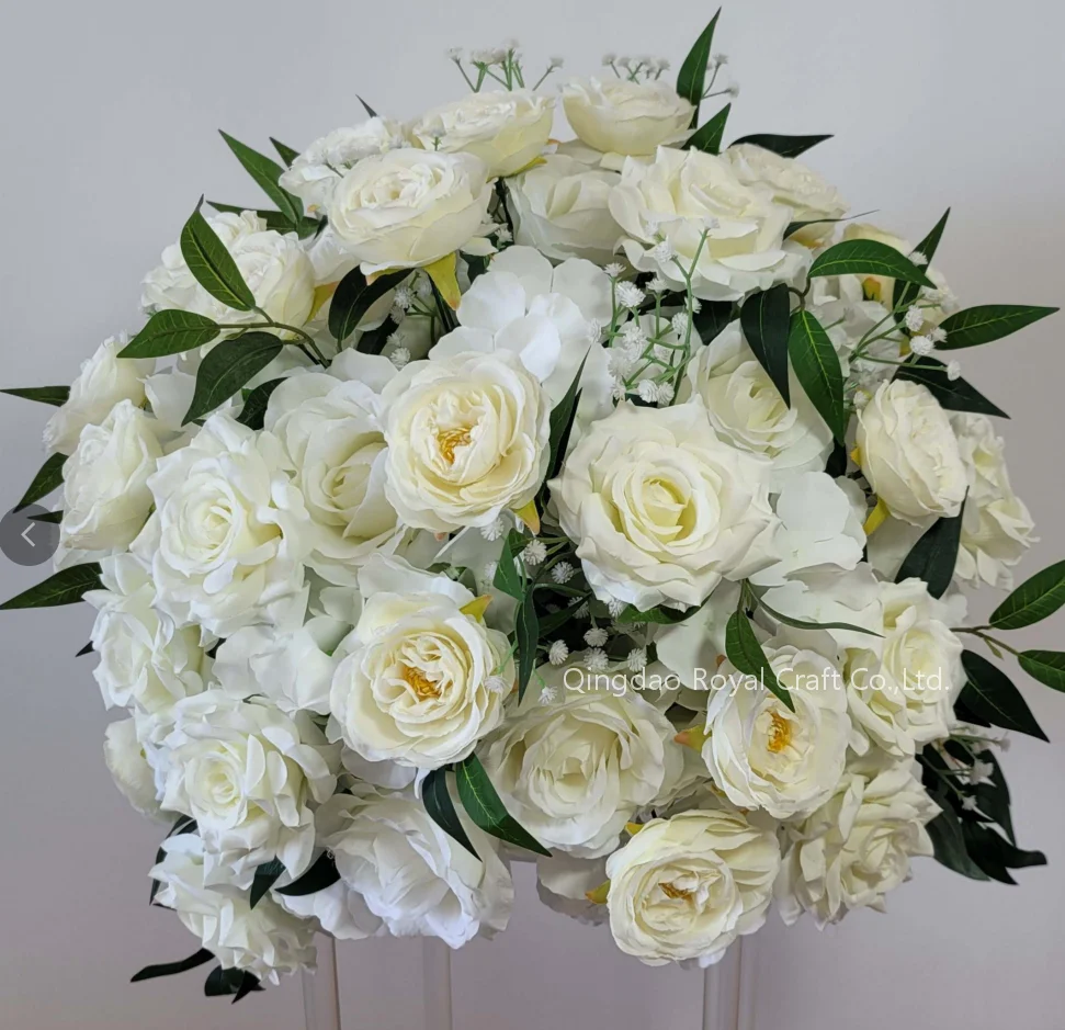 Red Wedding Decoration Bouquet Rose  Ball Centerpieces Table Customize Artificial Flower Ball Silk Flowers Wholesale Hydrangeas