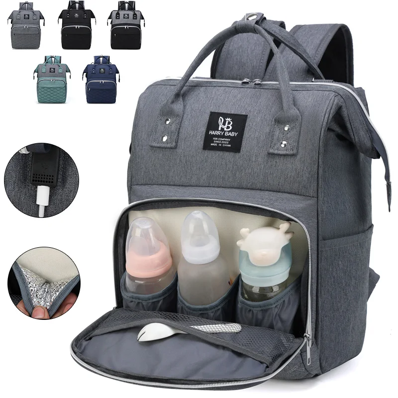 custom baby products organizer bag waterproof mummy back pack  diaper backpack vendors with USB free sample