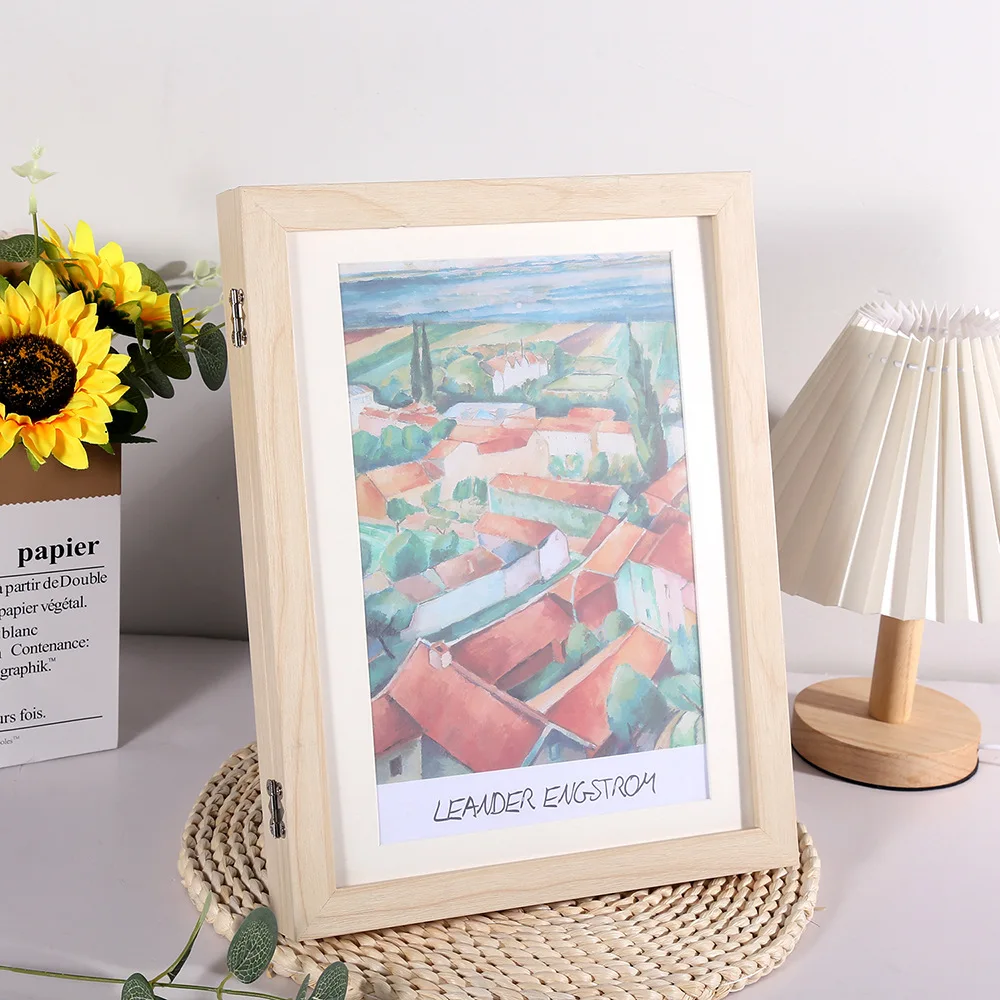 Children Flip Frame Magnetic Drawing Frame Wooden Interchangeable Kids Artwork Picture Art MDF Picture Frame