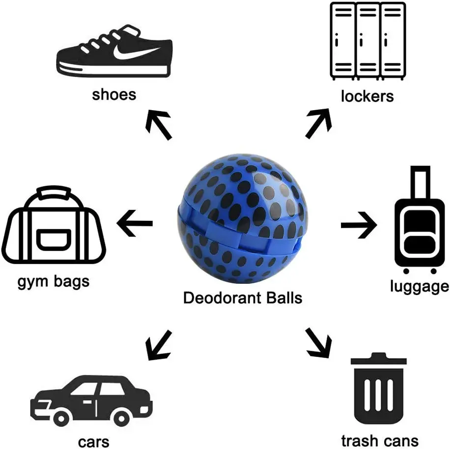 Sneaker Deodorizer Balls Shoe Odor Eaters Deodorant Ball for Gym Bag Locker Closet Car Lasting Odor Eliminator Air Fresheners