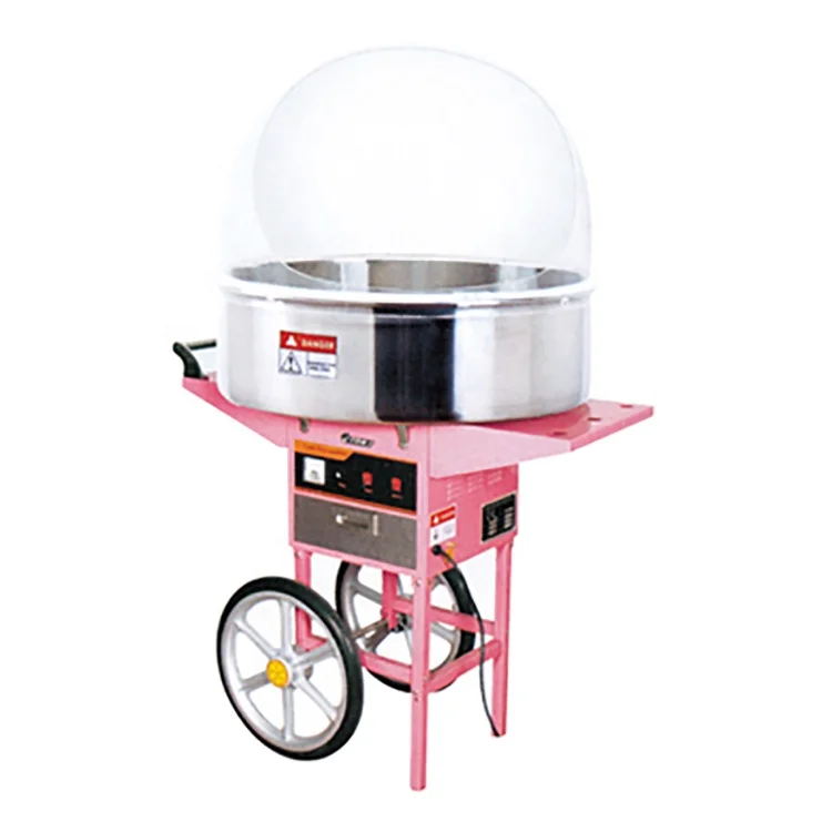 
Stainless Steel Electric 980w Cotton Candy Machine with Organic Glass Cover 