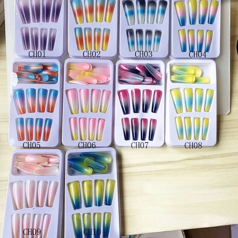 Fairy  press on nails bulk rainbow gradient press on nails Long press on nails manufacturers
