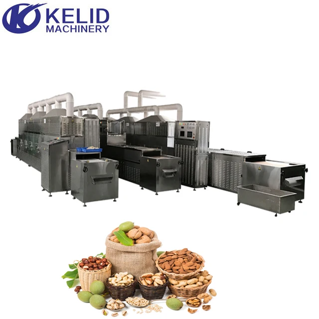 Industrial Tunne Belt Conveyor Microwave Pepper Powder Tea Herbs Leaves Nut Spice Grain Sterilization Dryer Drying  Machine