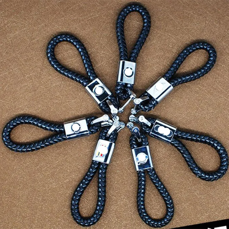 Universal car key Chain Leather Alloy car key ring for Lincoln Mazda Hyundai Fiat Cadillac Lexus Mitsubishi Buick Citroen