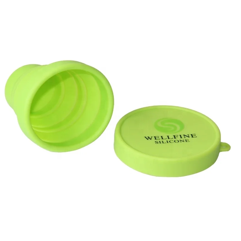 Wellfine Wholesale Collapsible Cup Outdoor Sports Silicone Folding Water Cup Retractable Foldable Travel Coffee Cups with Lids