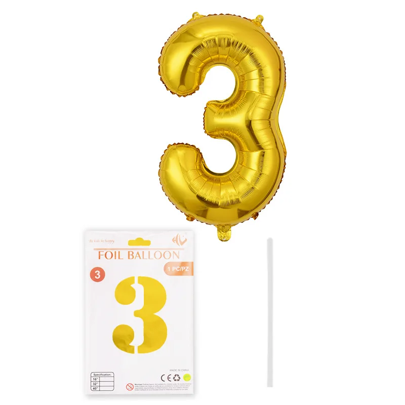 Wholesale 16inch Number Balloons Card Package Happy Birthday Balloon Alphabet Cheapest Foil Balloon Festival Party Decoration