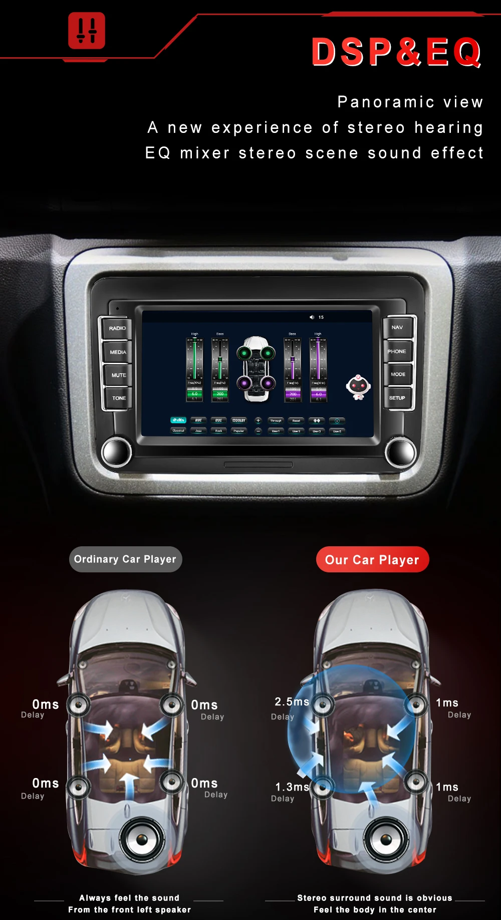 AI Voice Car Player 7' 8-core 8+128G Android 10.0 Car Radio QLED GPS Navigation BT FM/AM/RDS DSP For VW/Golf/Skoda/Seat/Passat