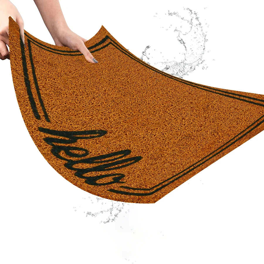 Durably Washable Artificial Coconut  Puzzle Design Outdoor Doormat for Home Hotel Easy to Maintain Door Mat Modern PVC